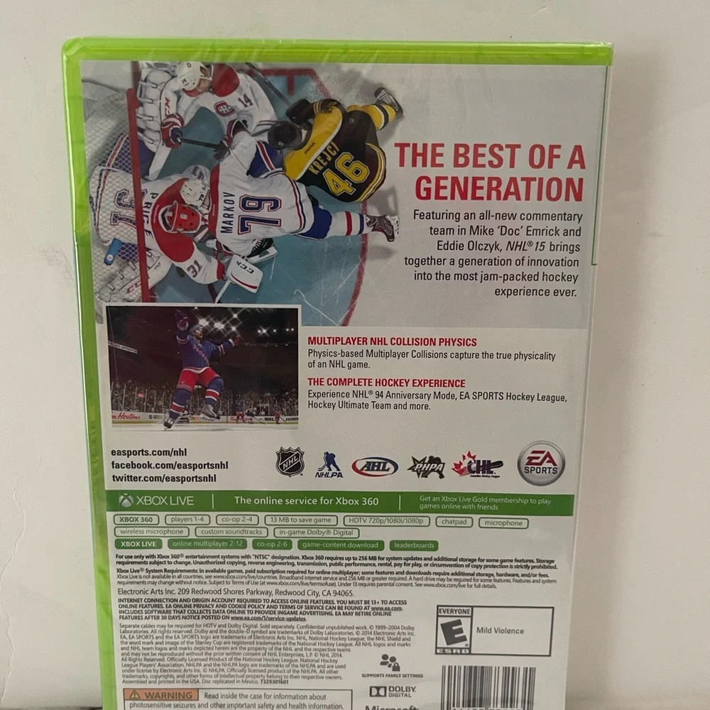 NHL 15 (Microsoft Xbox 360, 2014) New Factory Sealed